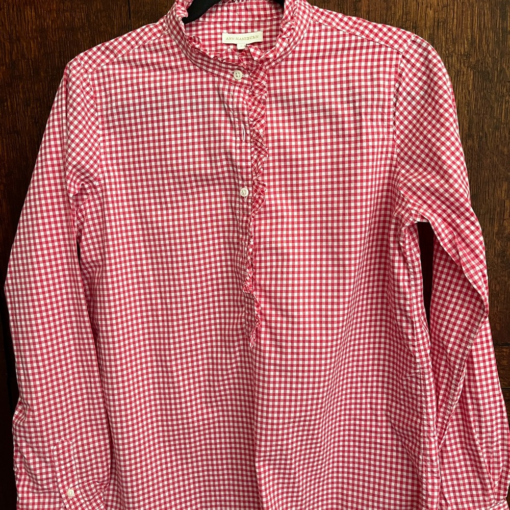 ANN MASHBURN Frill collar shirt